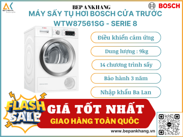 MÁY SẤY TỤ HƠI VỚI BƠM NHIỆT 9 KG  HMH.WTW87561SG